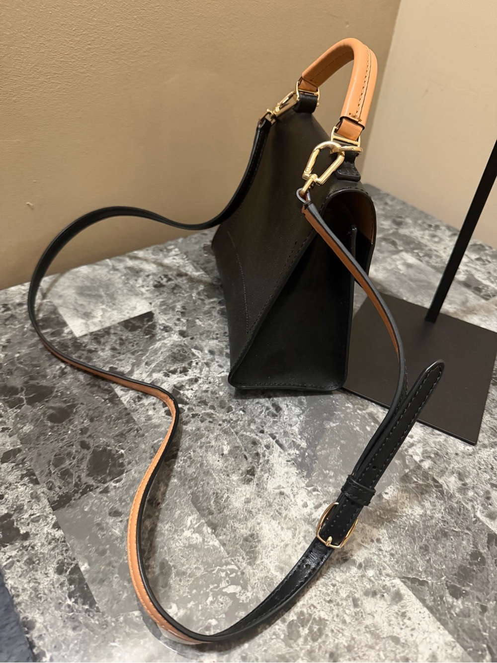Tory Burch Black Leather Top-Handle Crossbody Bag - Picture 7 of 10